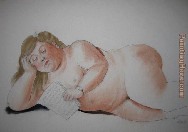 The Love Letter painting - Fernando Botero The Love Letter art painting